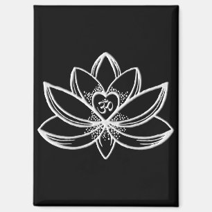 Silberner Lotus Magnet