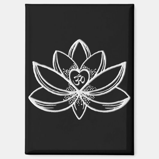 Silberner Lotus Magnet (Vorderseite)