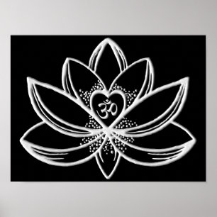 Silberner Lotus Poster