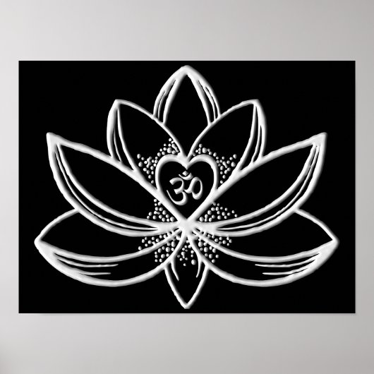 Silberner Lotus Poster (Vorne)