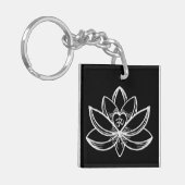 Silberner Lotus  Schlüsselanhänger (Vorderseite links)