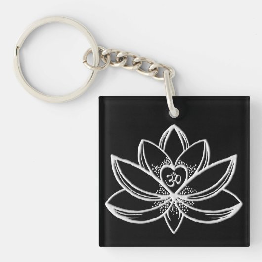 Silberner Lotus  Schlüsselanhänger (Vorderseite)