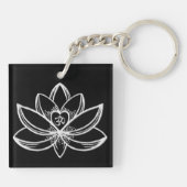 Silberner Lotus  Schlüsselanhänger (Rückseite)