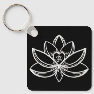 Silberner Lotus  Schlüsselanhänger