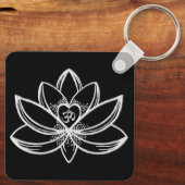 Silberner Lotus  Schlüsselanhänger (Rückseite)