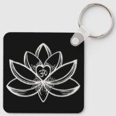 Silberner Lotus  Schlüsselanhänger (Rückseite)