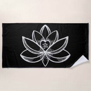 Silberner Lotus Strandtuch