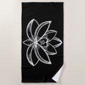 Silberner Lotus  Strandtuch (Vorderseite)