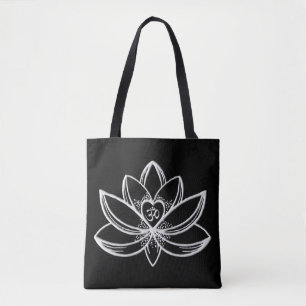 Silberner Lotus Tasche
