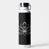 Silberner Lotus Trinkflasche (Rückseite)