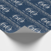 Silberner Marine-Blau-60. Geschenkpapier (Ecke)