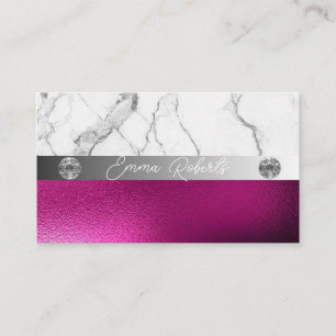Silberner Marmor Rosa Diamant Coach Visitenkarte