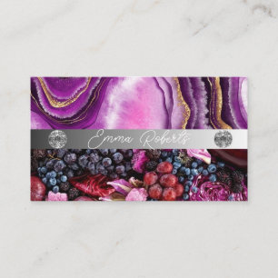 Silberner Marmor Rosa Diamant Coach Visitenkarte