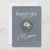 Silberner Marokko Reisepass Save The Date (Vorderseite)