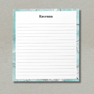 Silberner Meeresschaum-Marmor-Rahmen Custom Name L Notizblock