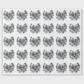 Silberner Metallbogen mit falschen Glitzersteinen  Geschenkpapier (Flach)