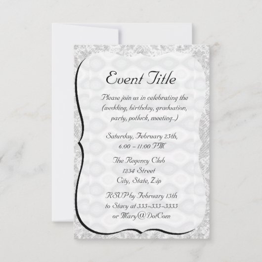 Silberner metallischer schauender Hintergrund Einladung (Vorderseite)