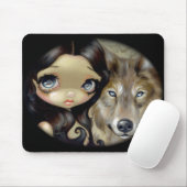 "Silberner mit Augen Wolf" Mousepad (Mit Mouse)