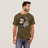 Silberner mit Augen Wolf SHIRT-Fantasiehundegroße T-Shirt (Vorne ganz)