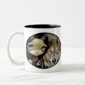 "Silberner mit Augen Wolf-" Tasse (Links)