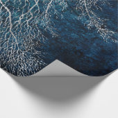 Silberner Mitternachtsbaum - schwarze Pappel Geschenkpapier (Ecke)