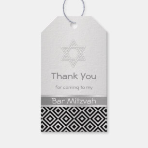 Silberner Mitzvah Bar Muster des schwarzen Geschenkanhänger
