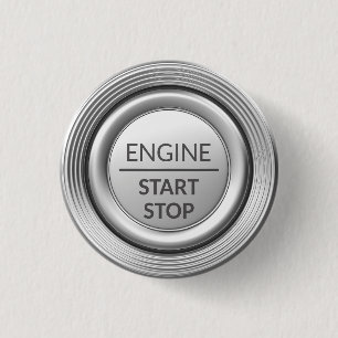Silberner Motor-Start-Stopp-Knopf Button