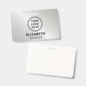 Silberner Name des Firmenlogos Ausweis (Vorder- & Rückseite)