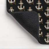 silberner nautischer Anker mit Seil Mousepad (Ecke)