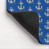 silberner nautischer Anker mit Seil Mousepad (Ecke)