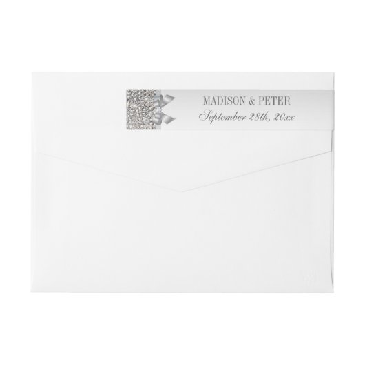 Silberner Paillette-Bogen-Hochzeits-Wickelrock (Rückseite)