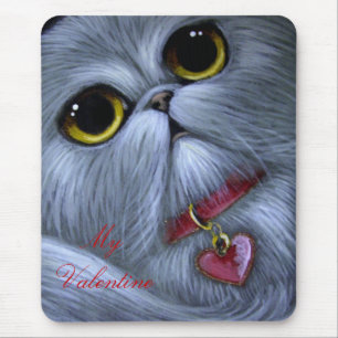SILBERNER PERSISCHER CAT - MEIN VALENTINSGRUSS MOUSEPAD
