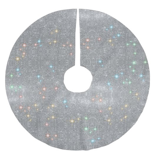 Silberner Polyester Weihnachtsbaumdecke (Vorderseite)