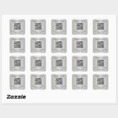 Silberner QR-Code Geschäft Quadratischer Aufkleber (Blatt)