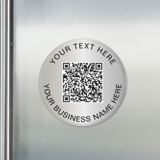 Silberner QR-Code-Geschäfts-Promo Magnet