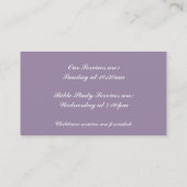 Silberner QuerwFlower Kirchen-Minister Visitenkarte (Rückseite)