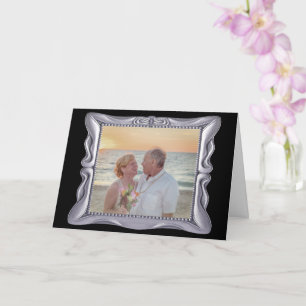 Silberner Rahmen zum 25. Hochzeitstag im Antikstil Karte