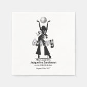 Silberner Retro Let's Get Groovy 60. Geburtstag Serviette (Vorderseite)