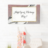 Silberner Rosen-GoldGlitzer und -marmor Banner (Insitu)