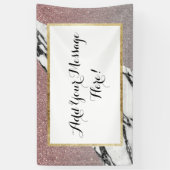 Silberner Rosen-GoldGlitzer und -marmor Banner (Vertikal)