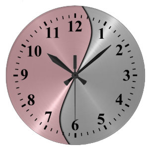 Silberner rostfreier Stahl-Metallblick-Deko 5 Große Wanduhr