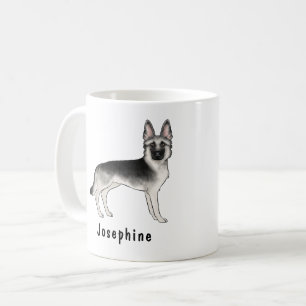 Silberner Sable Deutscher Schäferhund mit individu Kaffeetasse