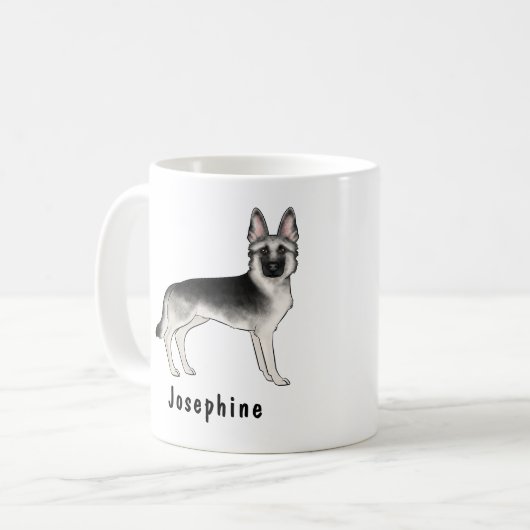 Silberner Sable Deutscher Schäferhund mit individu Kaffeetasse (Vorderseite Links)