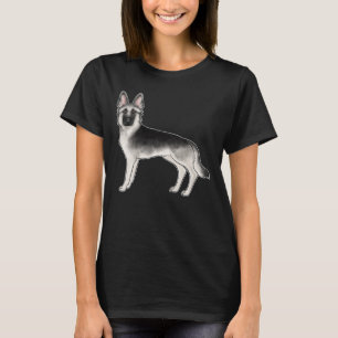 Silberner Sable Deutscher Schäferhund Süßer Cartoo T-Shirt