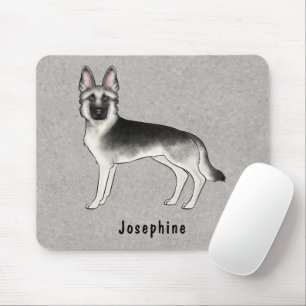 Silberner Sable Deutscher Schäferhund und individu Mousepad
