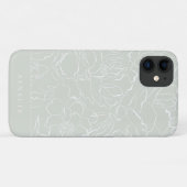 Silberner Salbei-Blumenmuster personalisiert Case-Mate iPhone Hülle (Rückseite (Horizontal))