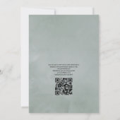 Silberner Salbei-Eukalyptus-Geometrischer-QR-Code- Einladung (Rückseite)