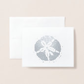 Silberner Sanddollar Folienkarte (Vorderseite mit Umschlag)