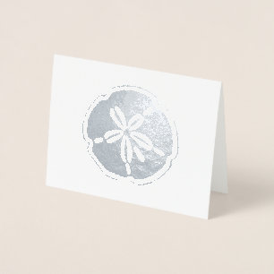 Silberner Sanddollar Folienkarte