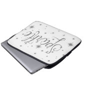 Silberner Schein-Imitat-Glitzer Laptopschutzhülle (Vorne Knopf)